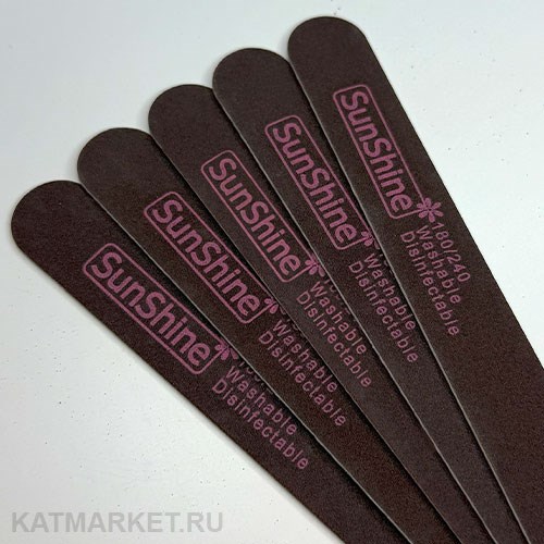 Пилка SunShine тонкая деревянная 180/240 Brown, блок 50шт 60615016