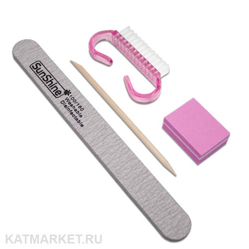Набор Пилка Sunshine 100/180, Апельсиновая палочка, Мини-баф, Щетка 60618203