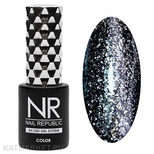 NR 10мл Гель-лак 385 жидкий кристалл, Серый 11708385