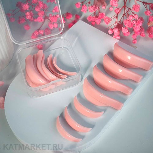 Валики для ламинирования ресниц, розовые, 7 пар 81001404