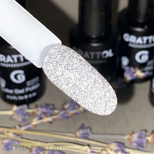 Grattol 9мл Bright Silver Светоотражающий гель-лак 10613301
