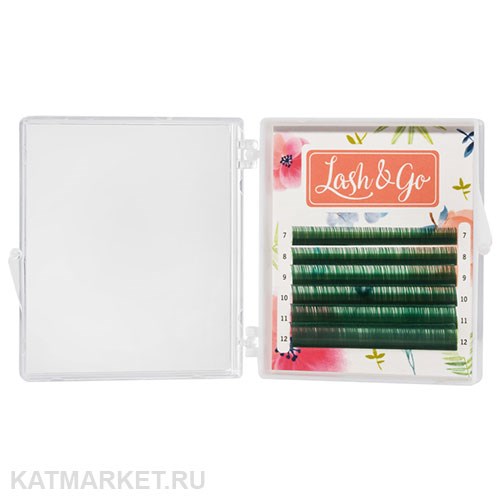 Lash&Go Цветные ресницы микс 0,10/D/8-13 mm Зеленый (6 линий) 81211012