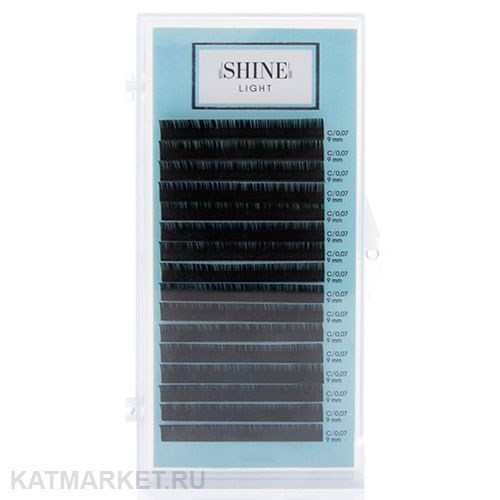 elSHINE Чёрные ресницы Light, отд.длины (L 0,07 09mm) 16 лент 83102309
