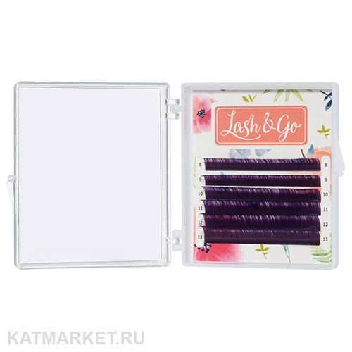 Lash&Go Цветные ресницы микс 0,07/D/8-13 mm Фиолетовый (6 линий) 81209101