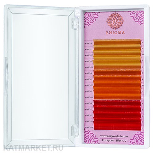 Enigma Цветные ресницы микс 0,07/C/8-12 mm "Spicy citrus" (15 линий) 81105401