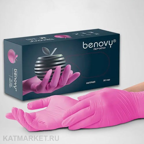 Benovy фуксия S 100шт Перчатки нитриловые 60417282