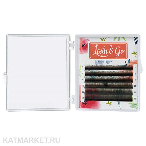 Lash&Go Цветные ресницы микс 0,10/D/8-13 mm Пепельный (6 линий) 81206201
