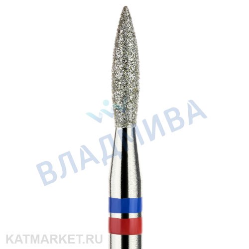 Владмива Фреза алмазная, пламя 2,1 мм, сине-красная 806.104.243.524.021G 70601723