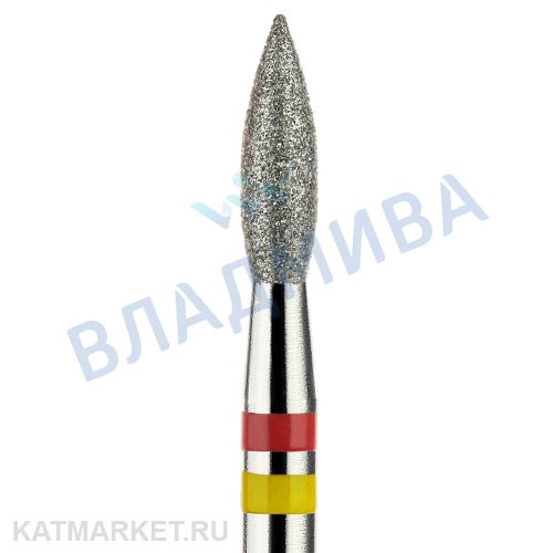 Владмива Фреза алмазная, пламя 2,3 мм, красно-желтая 806.104.243.514.023G 70601821