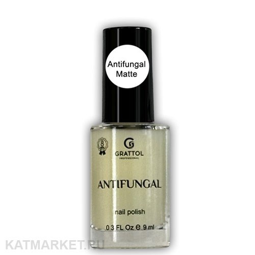 Grattol 9мл Antifungal Матовый Лак для ногтей без лампы 10634002