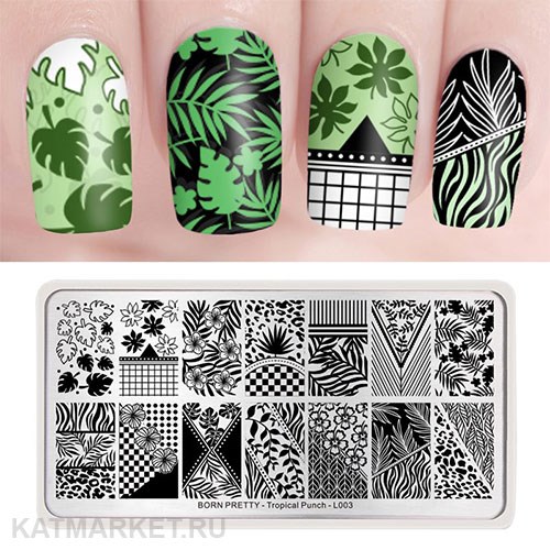 BornPretty Пластина для стемпинга Tropical Punch L003 60501163