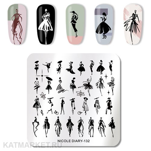 Nicole Diary Пластина для стемпинга 6x6см 132 60502732