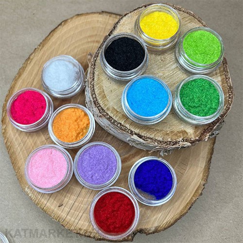 Бархат (флок) в баночке, набор 12 цветов 61007011