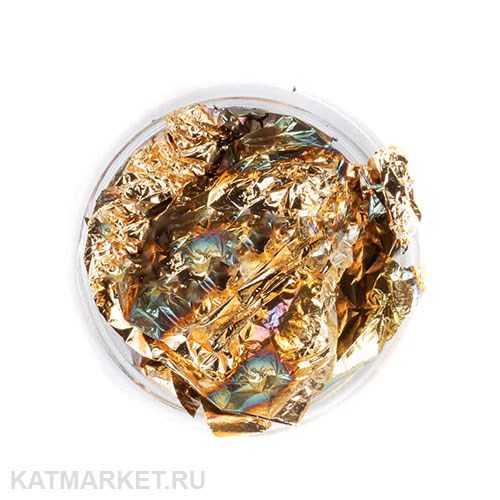 Поталь в баночке, золото бензин с разводами 61003014