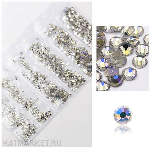 Стразы разных размеров в баночке, Ультрафиолет 61304052