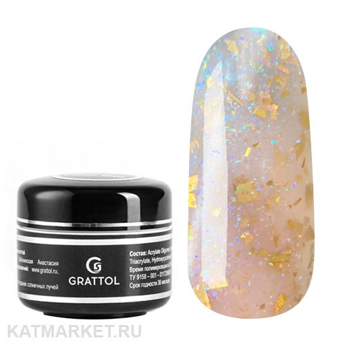 Grattol 15мл Farfor 11 Гель для моделирования с шиммером 10630011