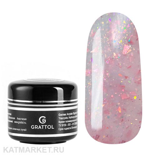 Grattol 15мл Farfor 13 Гель для моделирования с шиммером 10630013