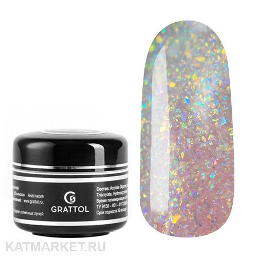 Grattol 15мл Farfor 14 Гель для моделирования с шиммером 10630014
