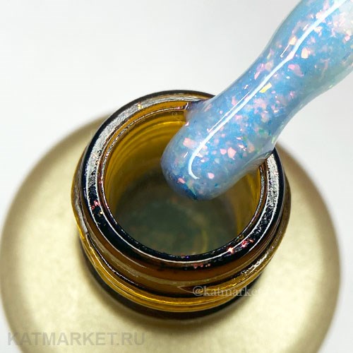 BSG 20мл 97 Colloration Hard Цветная жесткая база Нежнейший голубой Хрусталь с розово-золотыми искрами 12702097