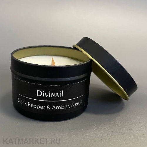 Divinail 120мл Black Pepper & Amber, Neroli Ароматическая свеча 12329201
