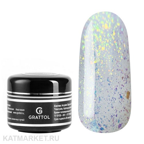 Grattol 15мл Murano 02 Гель для моделирования с шиммером 10630202