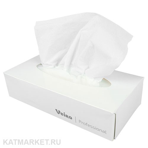 Veiro Салфетки 100шт бумажные для лица 2-х слойные, белые 17г 60420221