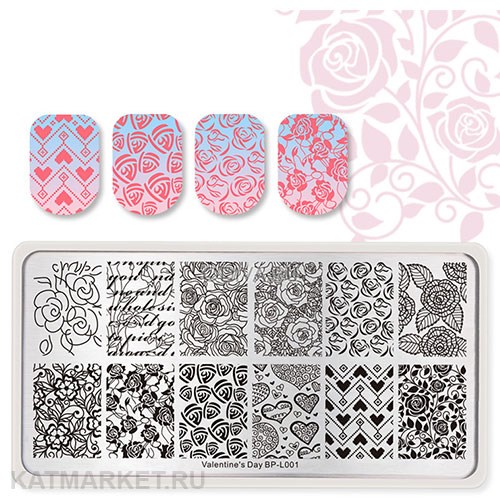 BornPretty Пластина для стемпинга Valentine's Day L001 60501171