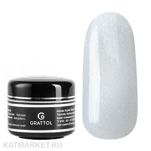 Grattol 15мл Farfor 01 Гель для моделирования с шиммером 10630001