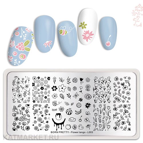 BornPretty Пластина для стемпинга Flower Tango L003 60501063