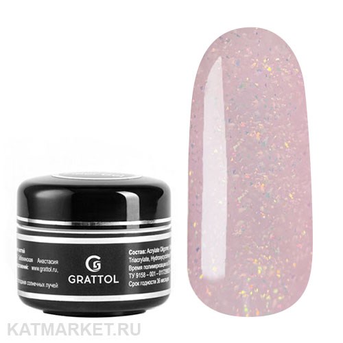 Grattol 15мл Farfor 06 Гель для моделирования с шиммером 10630006