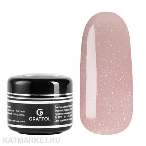 Grattol 15мл Farfor 08 Гель для моделирования с шиммером 10630008