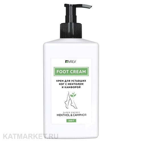 Milv 340г Крем для уставших ног с ментолом и камфорой (18338Н) 31530011