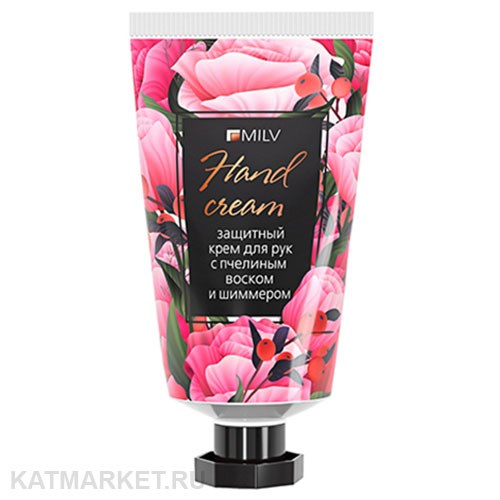 Milv 40мл Пион Защитный крем для рук с пчелиным воском и шиммером (18908) 31531122