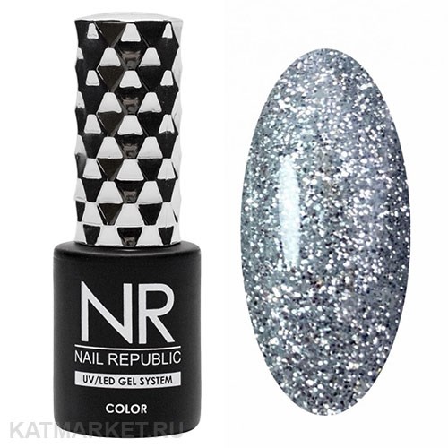 NR 10мл Гель-лак 418 Серебристая мишура 11708418