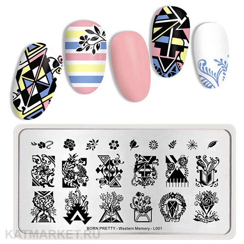 BornPretty Пластина для стемпинга Western Memory L001 60501121