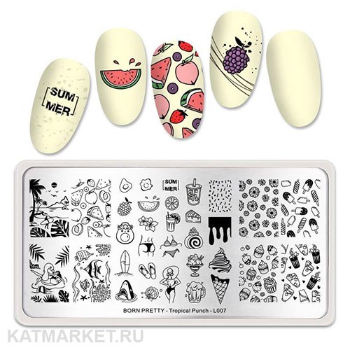 BornPretty Пластина для стемпинга Tropical Punch L007 60501167