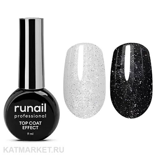 Runail 9мл 9911 Глянцевый топ Silver Shine Top Сoat Effect флакон 13503011