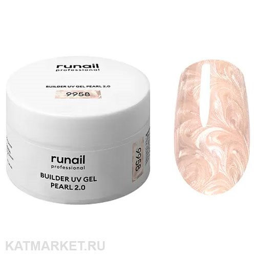 Runail 15г 9958 Моделирующий УФ-гель c жемчужным эффектом Builder UV Gel Pearl 2.0 банка 13506058