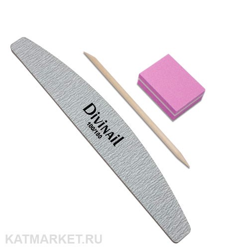 Набор Пилка Divinail Луна 100/180, Апельсиновая палочка, Мини-баф 60618231