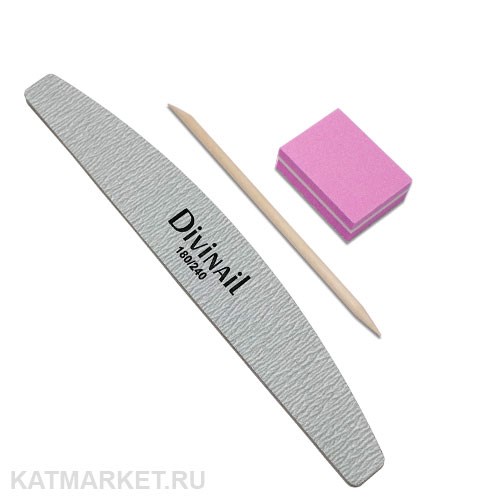 Набор Пилка Divinail Луна 180/240, Апельсиновая палочка, Мини-баф 60618142