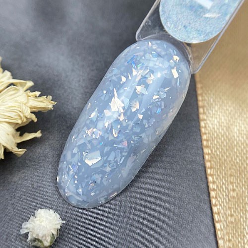 PN 16мл Potal Mist Каучуковая молочно-серая база с серебряной поталью 10986106