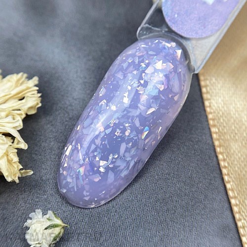 PN 16мл Potal Lily Каучуковая сиреневая база с серебряной поталью 10986108