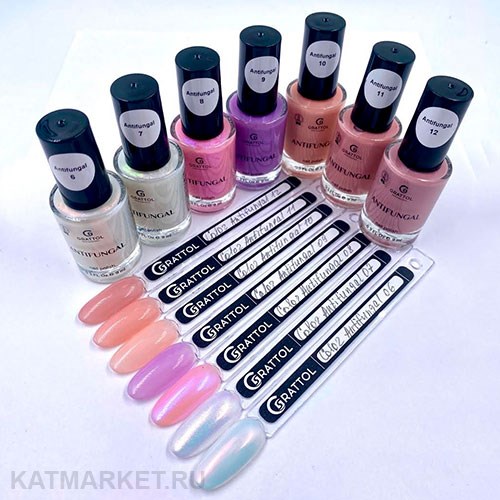 Grattol 9мл Antifungal 10 Лак для ногтей без лампы 10634110