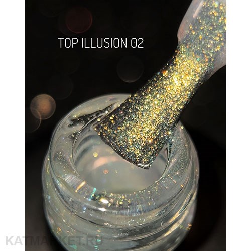 Divinail 15мл Топ Illusion без липкого слоя 02 Gold 12303152