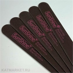 Пилка SunShine тонкая деревянная 100/180 Brown, блок 50шт 60615015