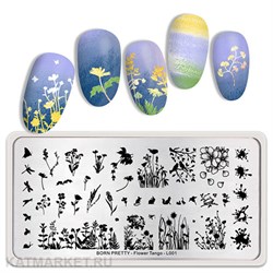 BornPretty Пластина для стемпинга Flower Tango L001 60501061
