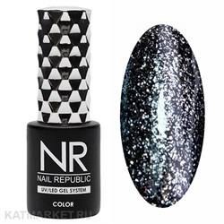 NR 10мл Гель-лак 385 жидкий кристалл, Серый 11708385