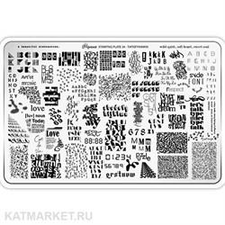 {{photo.Alt || photo.Description || 'Малина Пластина для стемпинга 34 "Типографика" (без демо-листа)'}}