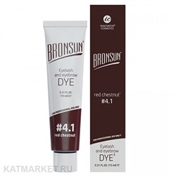 Bronsun Краска для ресниц и бровей, цвет медный каштан #4.1 15мл 83602141
