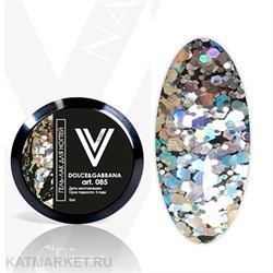 Vogue 5мл 85 Dolce Gabbana Гель-лак с блестками в баночке 11938085